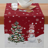 Maxbell Dining Desk Runner Table Cover Washable for Kitchen Wedding Decoration Snowman