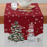 Maxbell Dining Desk Runner Table Cover Washable for Kitchen Wedding Decoration Snowman