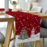 Maxbell Dining Desk Runner Table Cover Washable for Kitchen Wedding Decoration Snowman