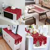 Maxbell Dining Desk Runner Table Cover Washable for Kitchen Wedding Decoration Snowman