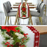 Maxbell Dining Desk Runner Table Cover Washable for Kitchen Wedding Decoration  Red and Green