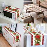 Maxbell Dining Desk Runner Table Cover Washable for Kitchen Wedding Decoration  Red and Green