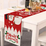 Maxbell Linen Christmas table cloth 72 Inches Long for Dining Room Holiday Party Style A