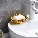 Maxbell Creative Soap Dish Holder Soap Tray Soap Holder for Hotel Kitchen Decoration Aureate