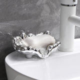 Maxbell Creative Soap Dish Holder Soap Tray Soap Holder for Hotel Kitchen Decoration Argent