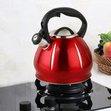 Maxbell Portable Whistling Kettle Hiking Teapot 3L Large Capacity for Travel Hiking Red
