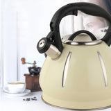 Maxbell Portable Whistling Kettle Hiking Teapot 3L Large Capacity for Travel Hiking Beige