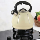 Maxbell Portable Whistling Kettle Hiking Teapot 3L Large Capacity for Travel Hiking Beige