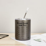 Maxbell Thermal Mug with Lid Straw Double Wall for Travel Camping Grey 300ML