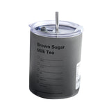 Maxbell Thermal Mug with Lid Straw Double Wall for Travel Camping Grey 300ML