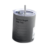 Maxbell Thermal Mug with Lid Straw Double Wall for Travel Camping Grey 300ML