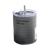 Maxbell Thermal Mug with Lid Straw Double Wall for Travel Camping Grey 300ML
