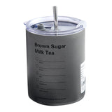Maxbell Thermal Mug with Lid Straw Double Wall for Travel Camping Grey 300ML