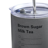 Maxbell Thermal Mug with Lid Straw Double Wall for Travel Camping Grey 300ML