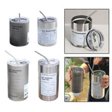Maxbell Thermal Mug with Lid Straw Double Wall for Travel Camping Grey 300ML