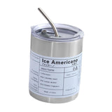 Maxbell Thermal Mug with Lid Straw Double Wall for Travel Camping Argent 300ML