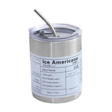 Maxbell Thermal Mug with Lid Straw Double Wall for Travel Camping Argent 300ML