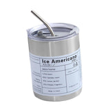 Maxbell Thermal Mug with Lid Straw Double Wall for Travel Camping Argent 300ML