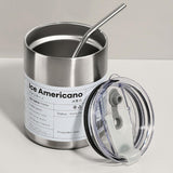 Maxbell Thermal Mug with Lid Straw Double Wall for Travel Camping Argent 300ML