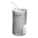 Maxbell Thermal Mug with Lid Straw Double Wall for Travel Camping Grey 600ML