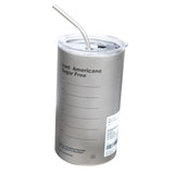Maxbell Thermal Mug with Lid Straw Double Wall for Travel Camping Grey 600ML