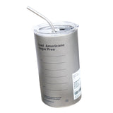 Maxbell Thermal Mug with Lid Straw Double Wall for Travel Camping Grey 600ML