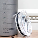 Maxbell Thermal Mug with Lid Straw Double Wall for Travel Camping Grey 600ML