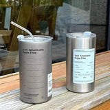 Maxbell Thermal Mug with Lid Straw Double Wall for Travel Camping Grey 600ML