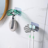 Maxbell Wall Toothbrush Holder Palm Leaf Self Adhesive Hook for shower black