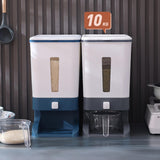 Maxbell Rice Dispenser Multifunctional Storage Container Cereal Dispenser for Rice Blue