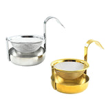 Maxbell Rotating Tea Strainer Teaware Fine Mesh Portable for Party kitchen golden