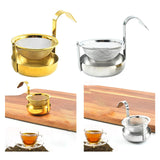 Maxbell Rotating Tea Strainer Teaware Fine Mesh Portable for Party kitchen golden