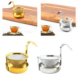 Maxbell Rotating Tea Strainer Teaware Fine Mesh Portable for Party kitchen golden