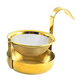 Maxbell Rotating Tea Strainer Teaware Fine Mesh Portable for Party kitchen golden