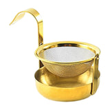 Maxbell Rotating Tea Strainer Teaware Fine Mesh Portable for Party kitchen golden