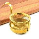 Maxbell Rotating Tea Strainer Teaware Fine Mesh Portable for Party kitchen golden