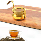 Maxbell Rotating Tea Strainer Teaware Fine Mesh Portable for Party kitchen golden