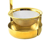 Maxbell Rotating Tea Strainer Teaware Fine Mesh Portable for Party kitchen golden
