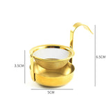 Maxbell Rotating Tea Strainer Teaware Fine Mesh Portable for Party kitchen golden
