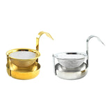 Maxbell Rotating Tea Strainer Teaware Fine Mesh Portable for Party kitchen golden