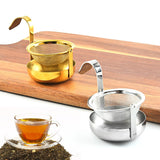 Maxbell Rotating Tea Strainer Teaware Fine Mesh Portable for Party kitchen Silver