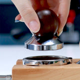 Maxbell Professional Espresso Press Tamper Wooden Ergonomics Handle Flat Base Mini 53mm