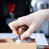 Maxbell Professional Espresso Press Tamper Wooden Ergonomics Handle Flat Base Mini 58mm