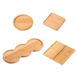 Maxbell Bamboo Serving Tray Breakfast Trays Food Tray for Living Room Buffet Round