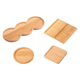 Maxbell Bamboo Serving Tray Breakfast Trays Food Tray for Living Room Buffet Round