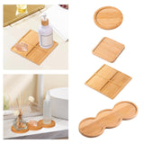 Maxbell Bamboo Serving Tray Breakfast Trays Food Tray for Living Room Buffet Round