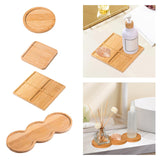 Maxbell Bamboo Serving Tray Breakfast Trays Food Tray for Living Room Buffet Round