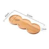 Maxbell Bamboo Serving Tray Breakfast Trays Food Tray for Living Room Buffet Peanut Shape