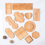Maxbell Bamboo Serving Tray Breakfast Trays Food Tray for Living Room Buffet Peanut Shape