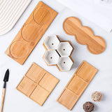 Maxbell Bamboo Serving Tray Breakfast Trays Food Tray for Living Room Buffet Peanut Shape